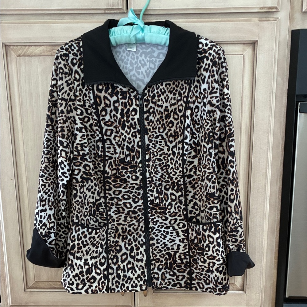 Christopher & Banks Leopard Print Women's Jacket sz S